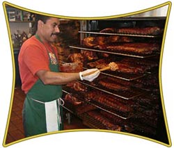 Roadside BBQ smoker cooks chicken & ribs
